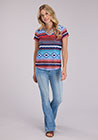 Roper Ladies SS Top Multi 3395145047RE