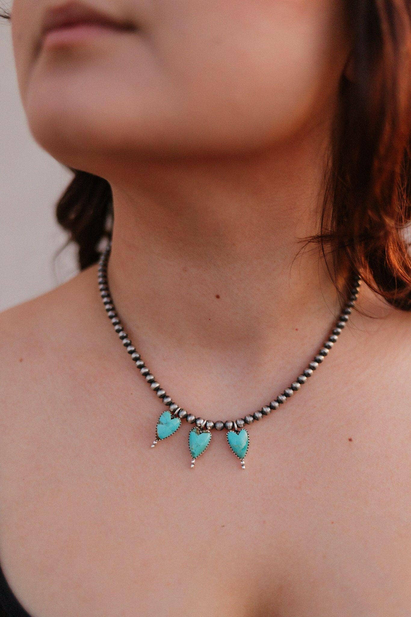 Heart Trio Desert Pearl Necklace HTNTQ1