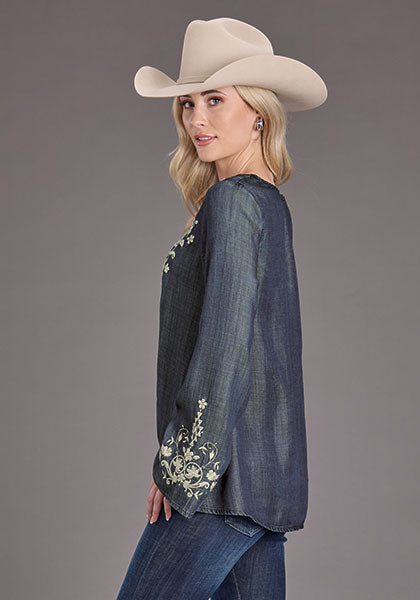 Stetson Ladies LS Peasant Blouse 1105005652042BU