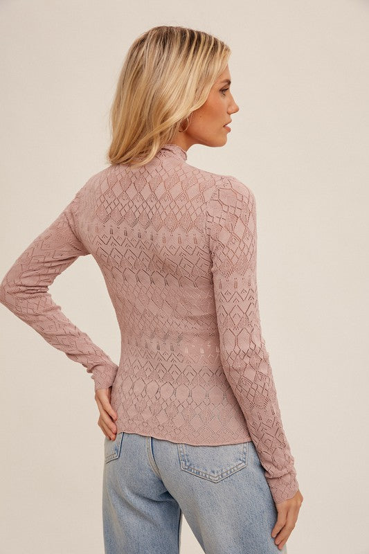 Ladies Knit top Mauve 33719