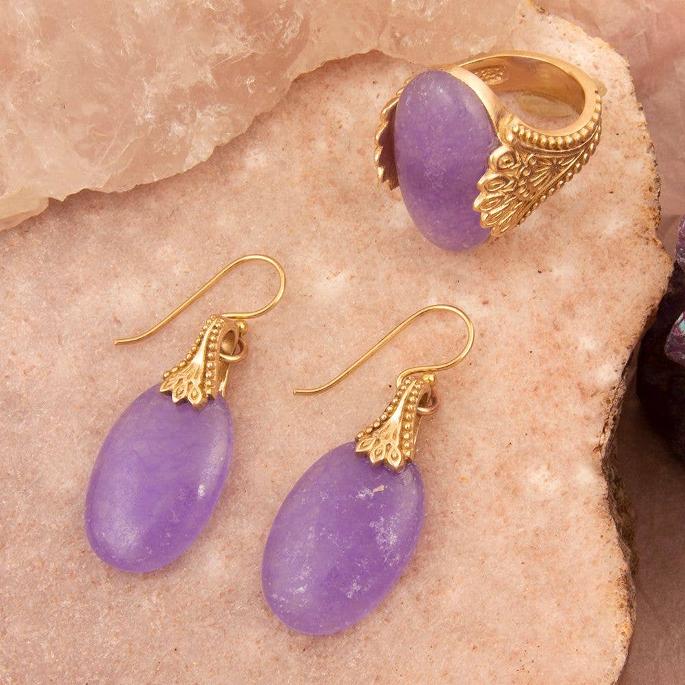 Sari Purple Quartz Golden Statement Ring