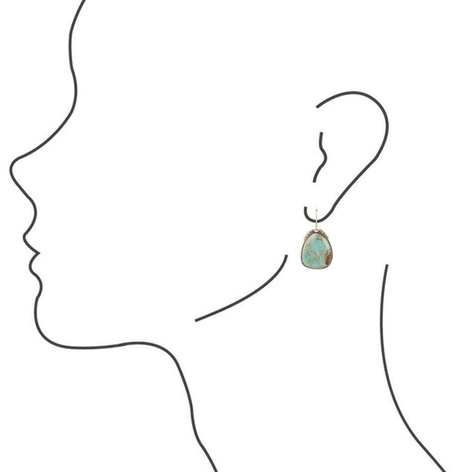 Agave Genuine Turquoise Earrings 04T01B