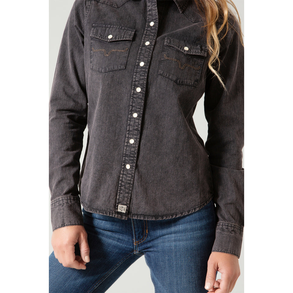 Kimes Ladies Long Sleeve Shirt Black 842606183110