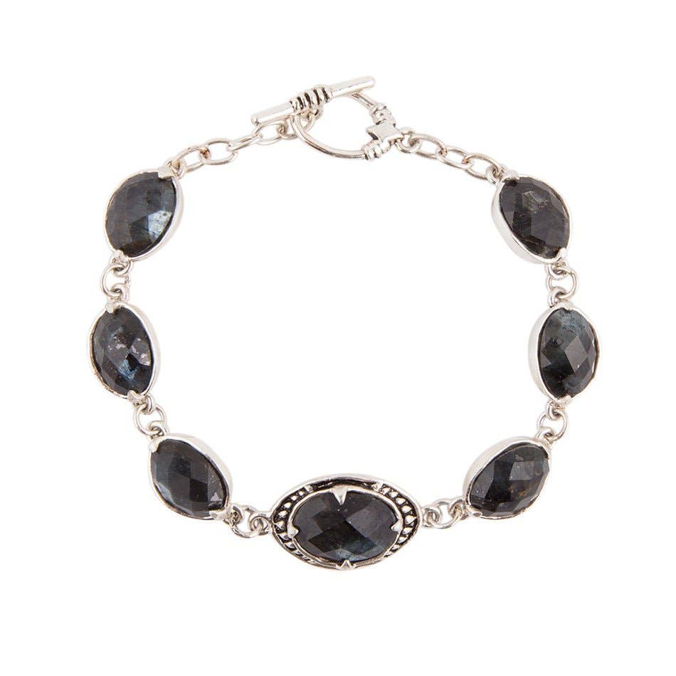 Faceted Midnight Labradorite Link Bracelet BEDTB01