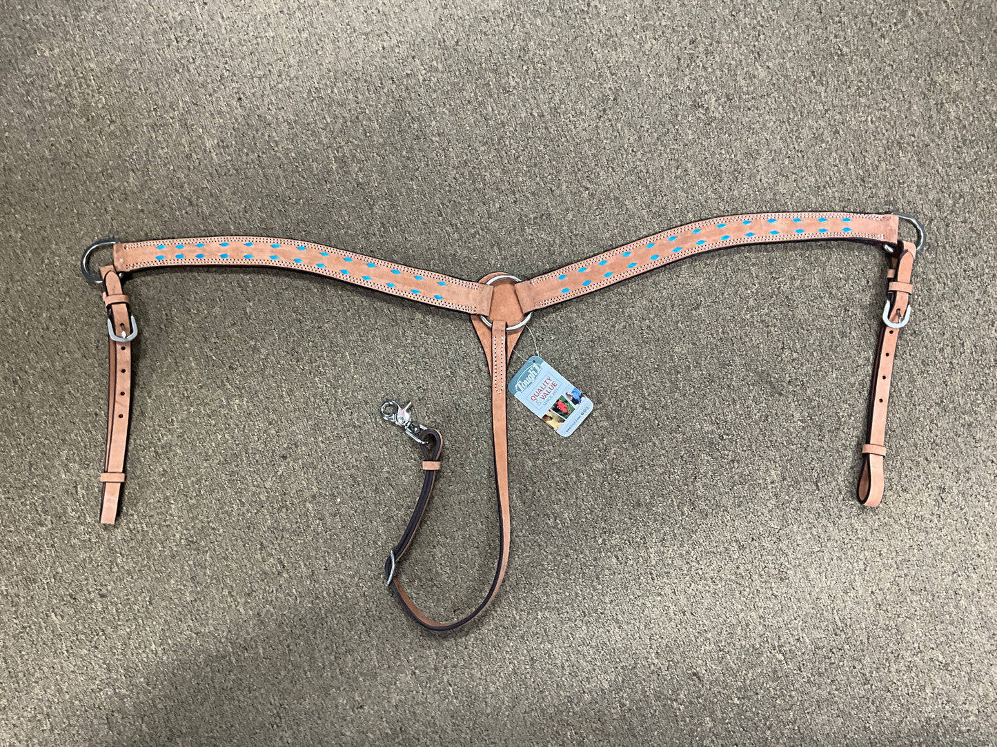 Breast Collar Roughout Blue Buckstitch