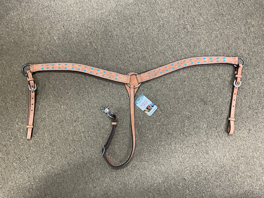 Breast Collar Roughout Blue Buckstitch