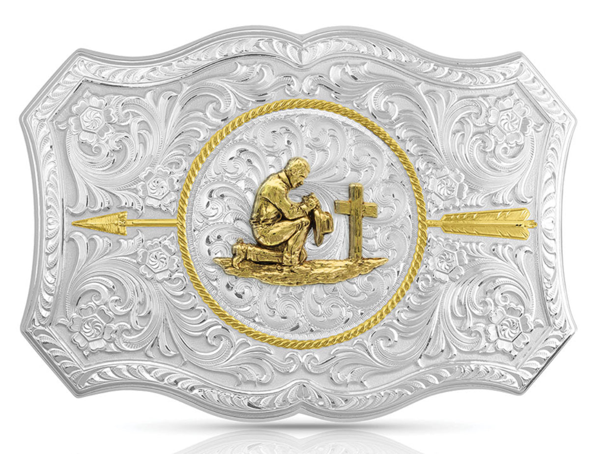 Montana Silversmith Your Arrow Buckle with Praying Cowboy 45710-917M
