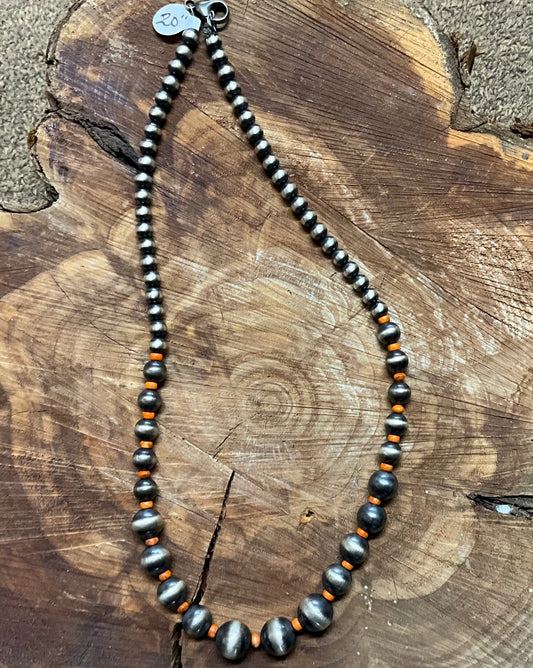 Necklace Navajo Pearls with Spiny Oyster FJN2335
