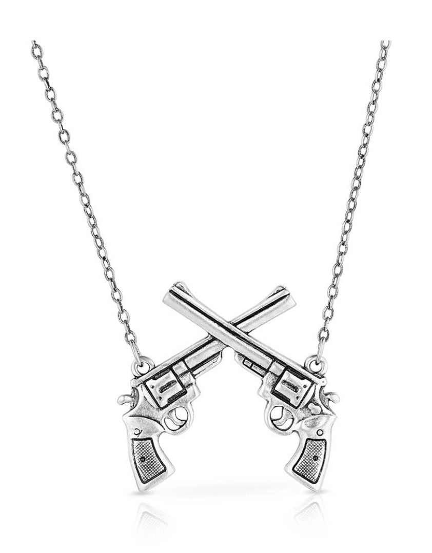Montana Silversmith Crossed Pistols Pendant Necklace NC5879