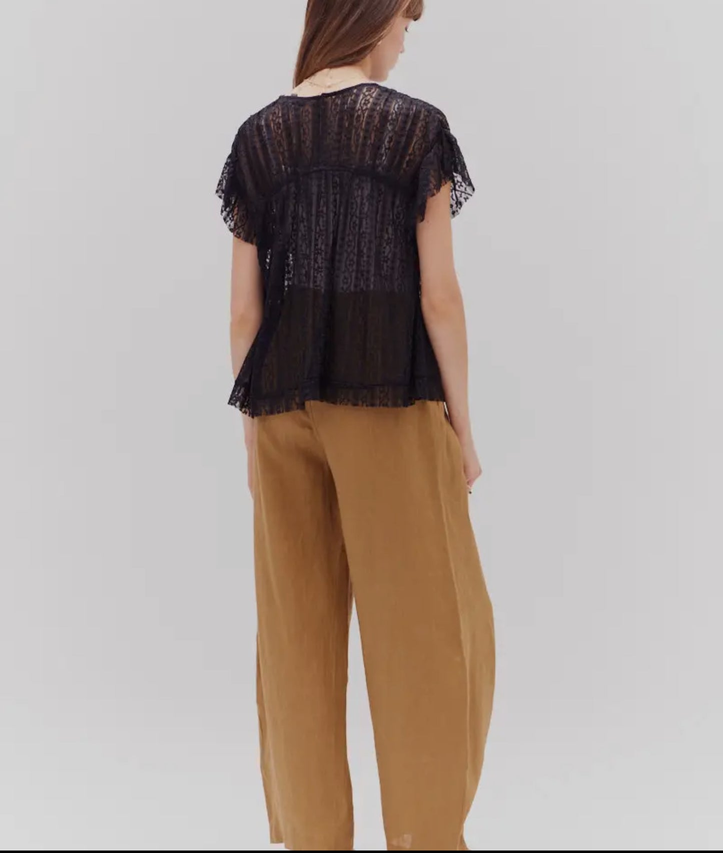 Stretch Lace Ruffle Blouse 41664