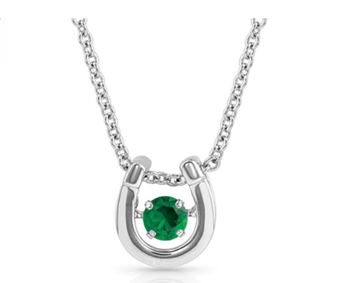 Montana Birthstone Horseshoe Necklace NC4742-May