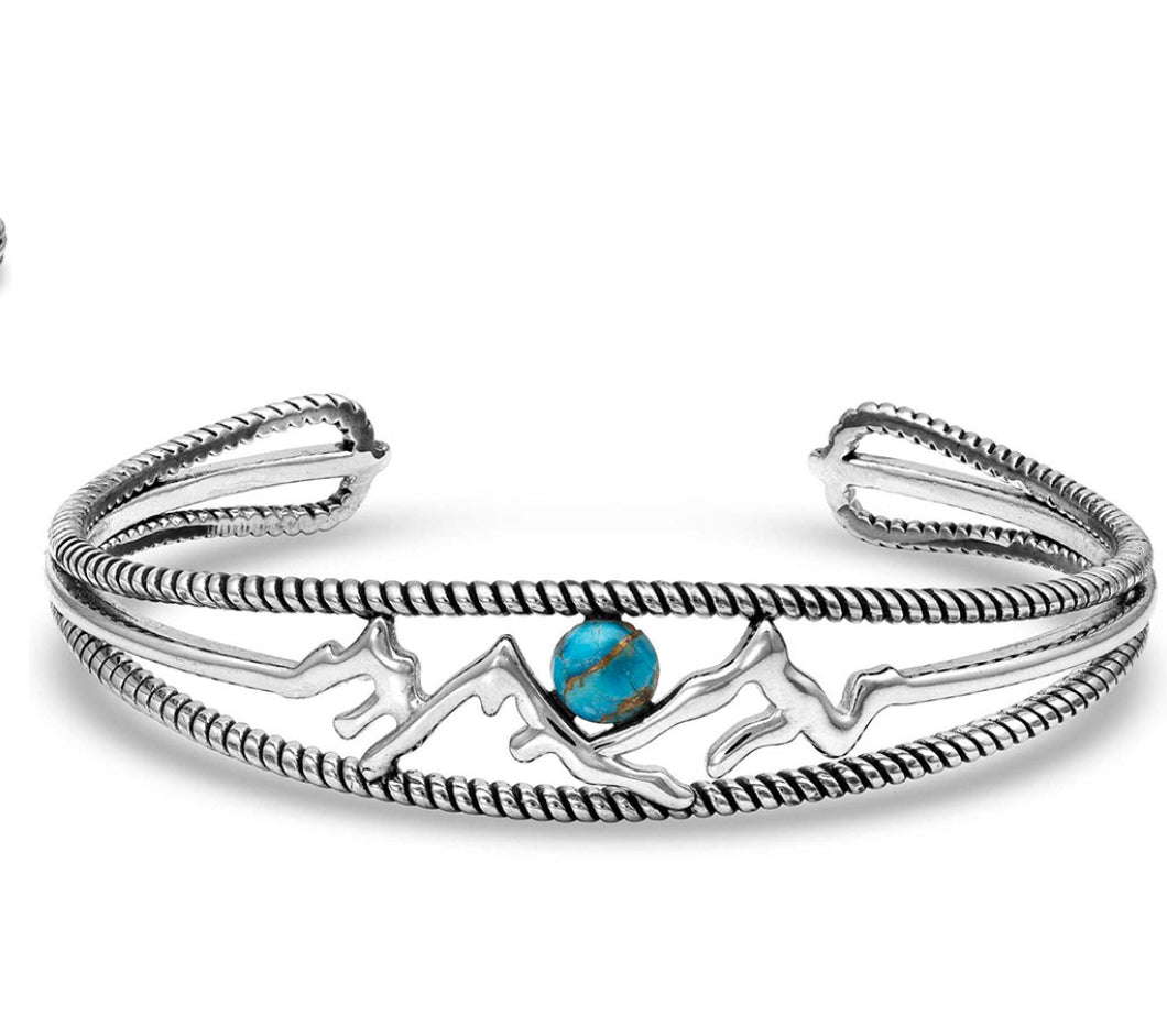 Montana Silversmiths Pursue the Wild Another Mountain Turquoise Cuff Bracelet SLKTBC4057TQ