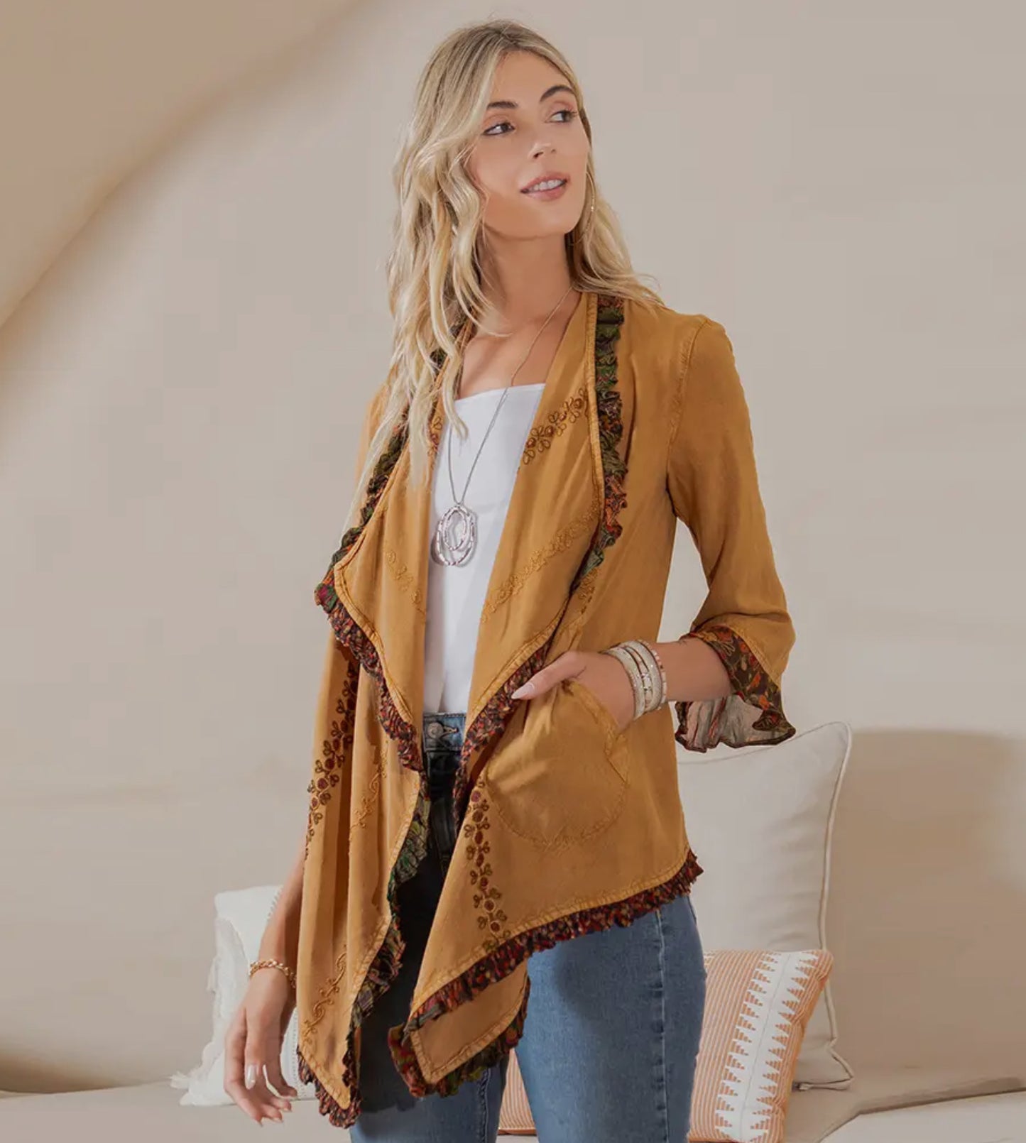 Cardigan Kimono Camel TP2338ORGC