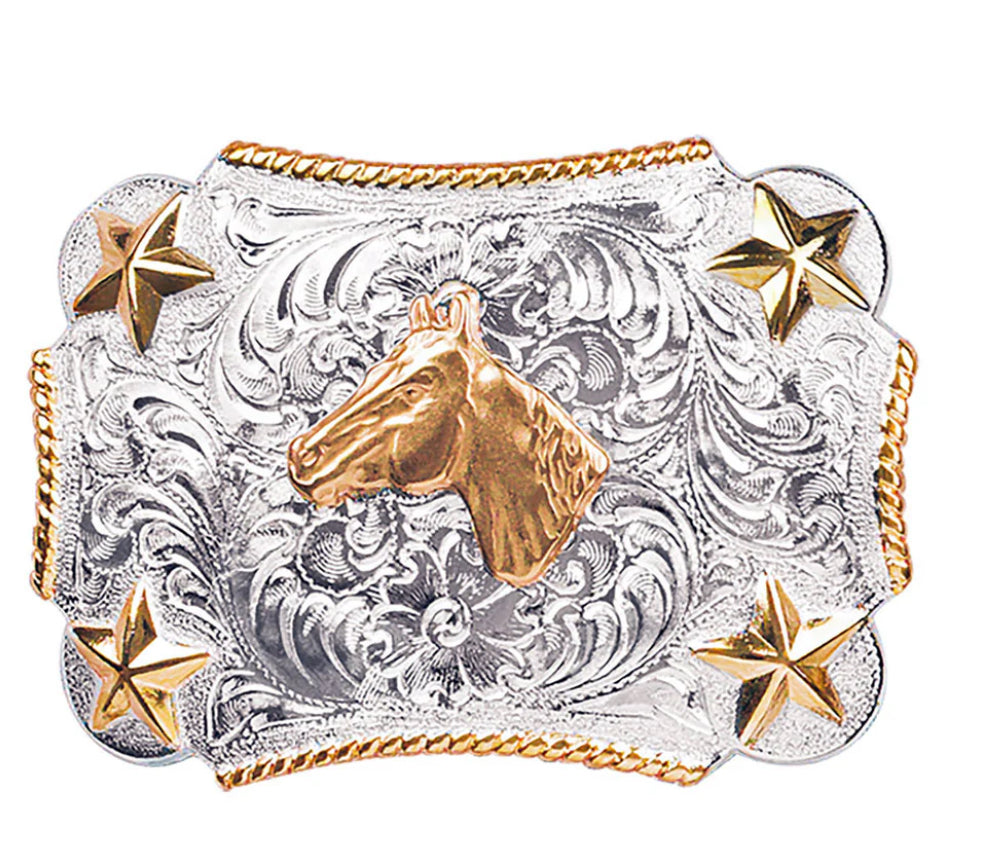 Nocona Boys Horsehead Western Belt Buckle 3603207