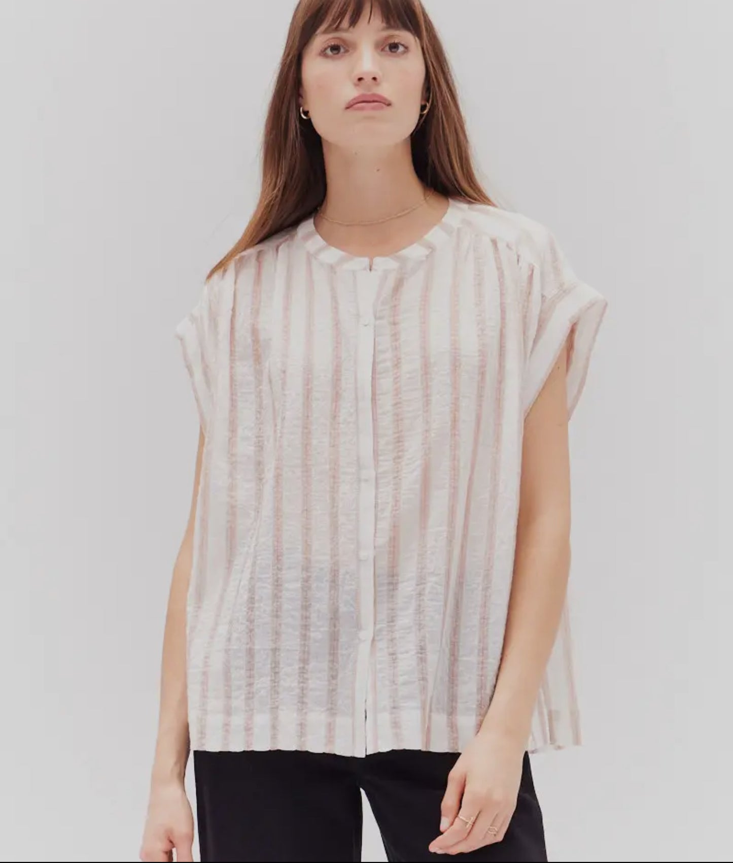 Striped Cotton Blouse 41855