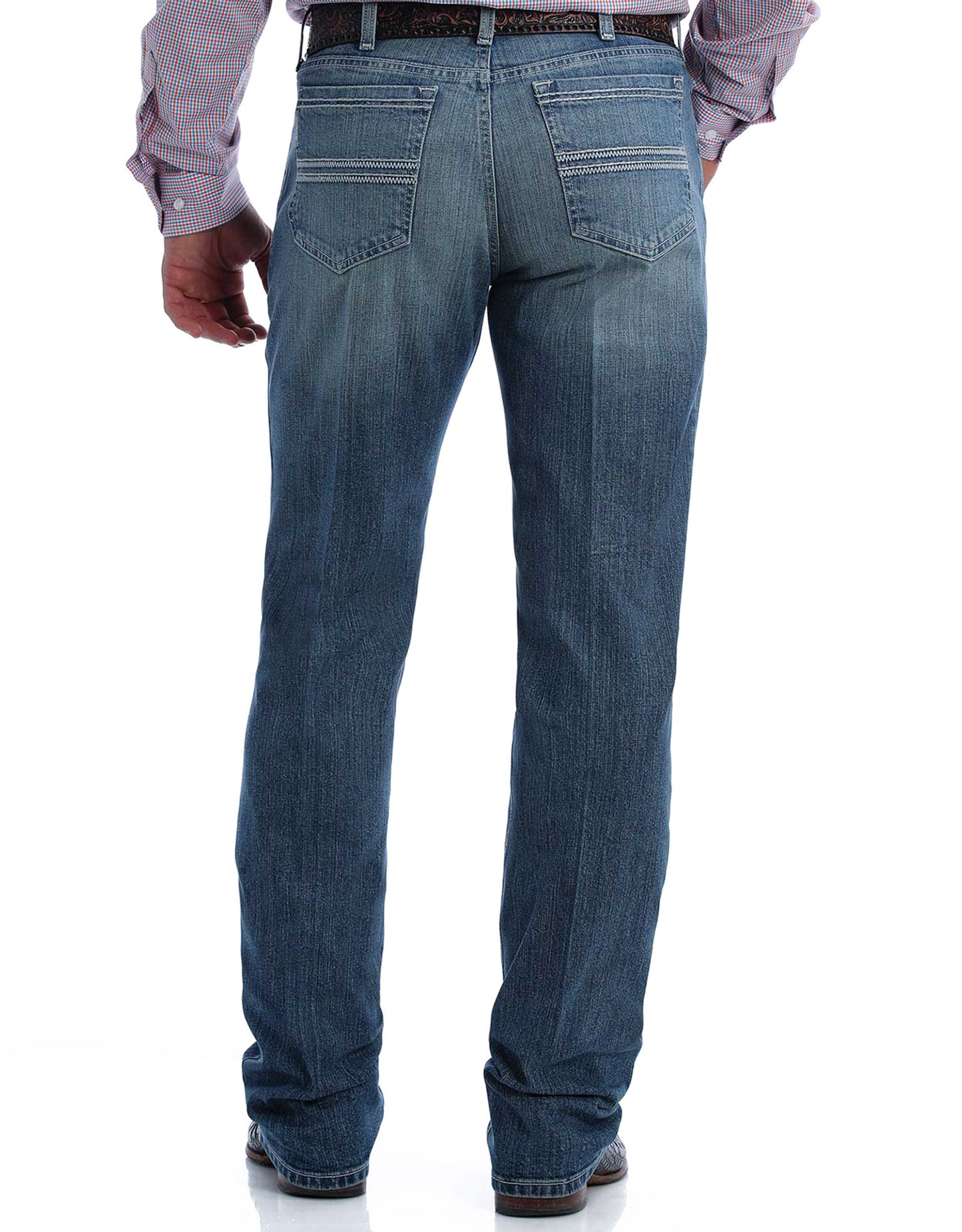 Cinch Men's Silver Label Stretch Mid Rise Slim Fit Straight Leg Jeans - Medium Stonewash MB98034015