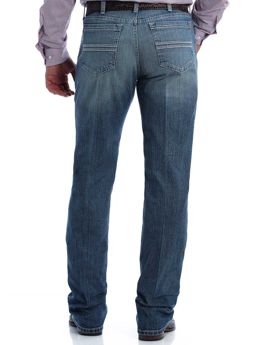 Cinch Men's Silver Label Stretch Mid Rise Slim Fit Straight Leg Jeans - Medium Stonewash MB98034015