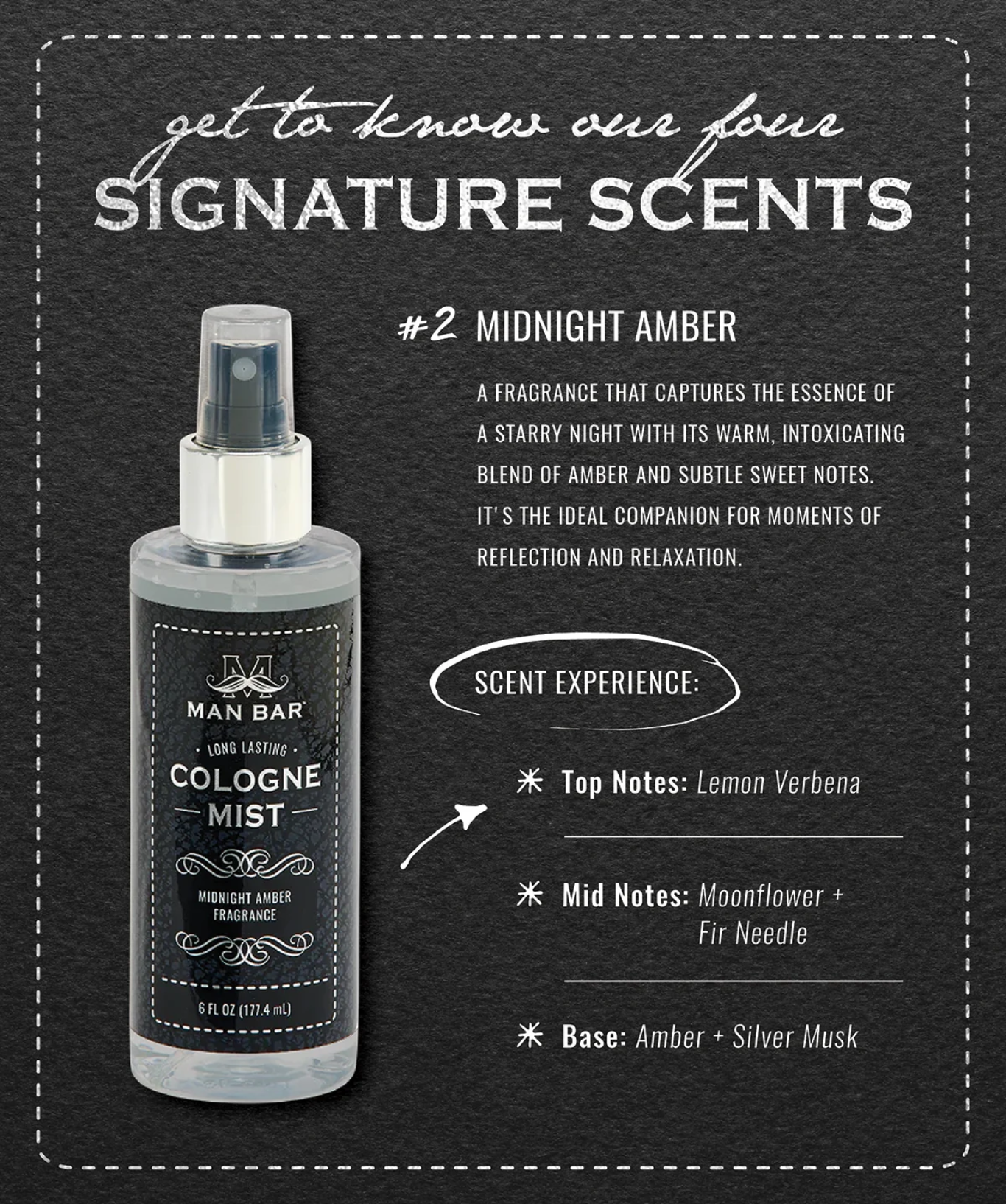 Man Bar Cologne Mist Midnight Amber MAC1439