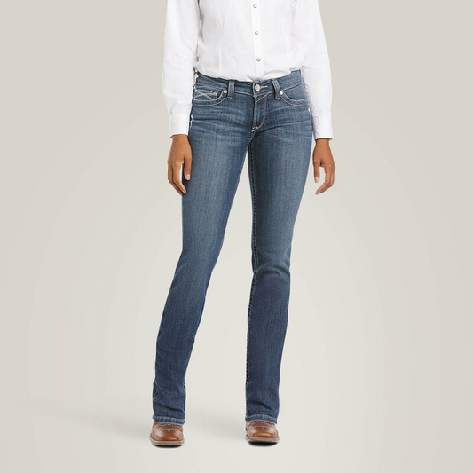 Ariat Ladies R.E.A.L. Mid Rise Arrow Gianna Straight Jean 10034655