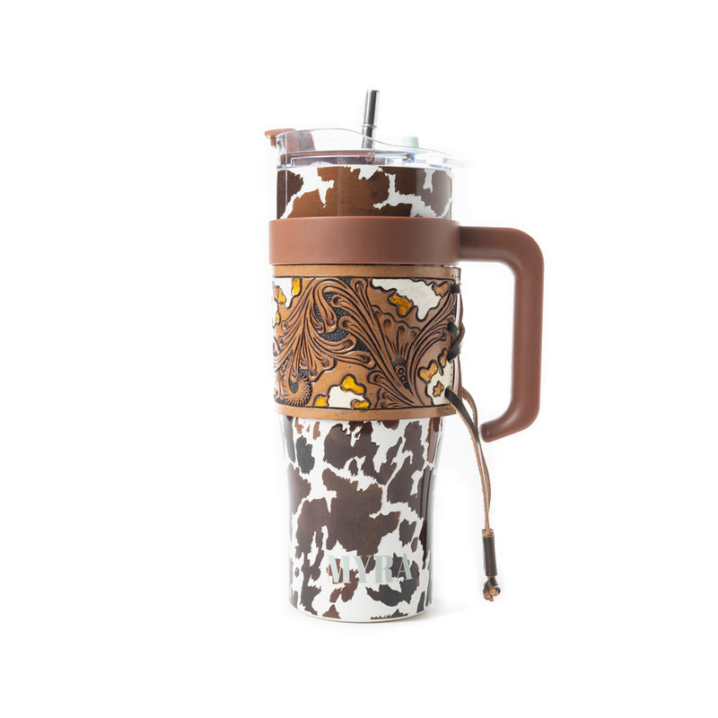 Myra Wide Wyoming Tumbler Brown and White S-12053