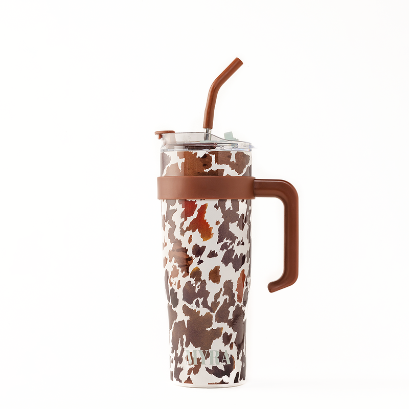 Myra Wide Wyoming Tumbler Brown and White S-12053