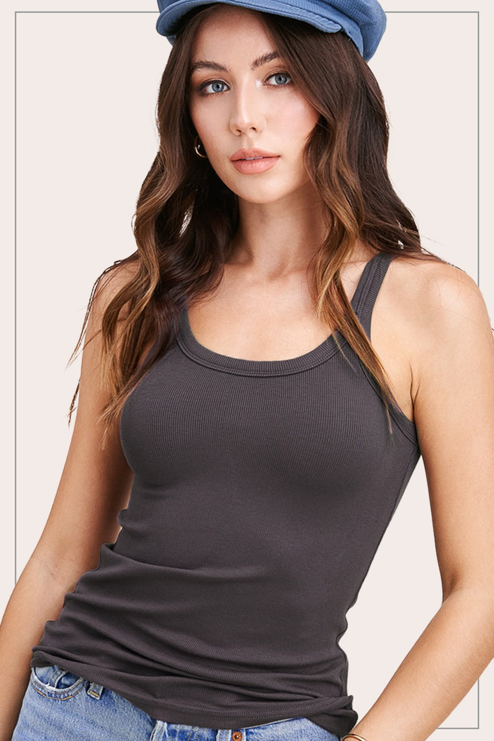 Ladies Tank Top Black, Brown, Blue HAT747721