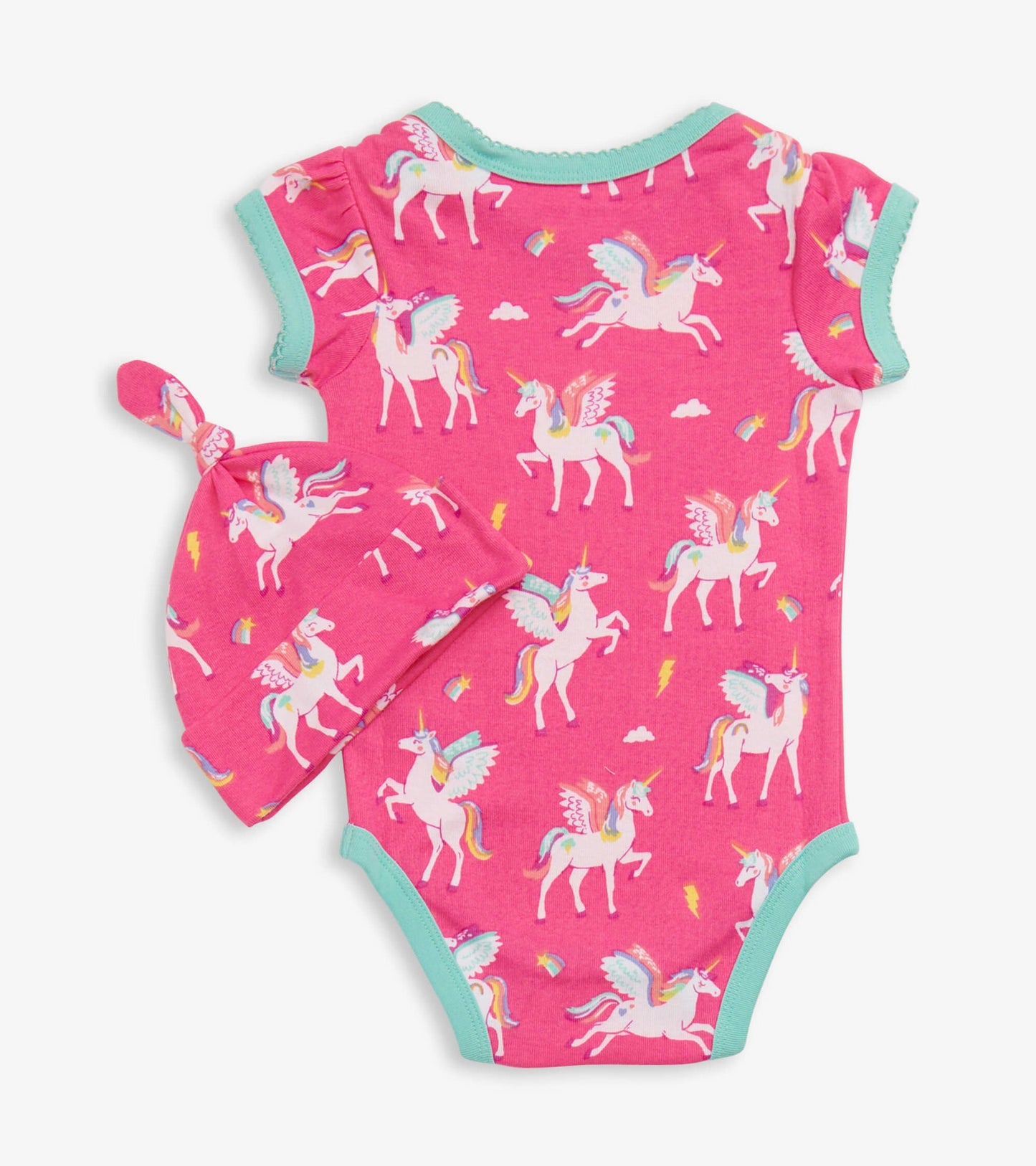 Little Blue House Girls Rainbow Pegasus Onesie with Cap DRPEGA001