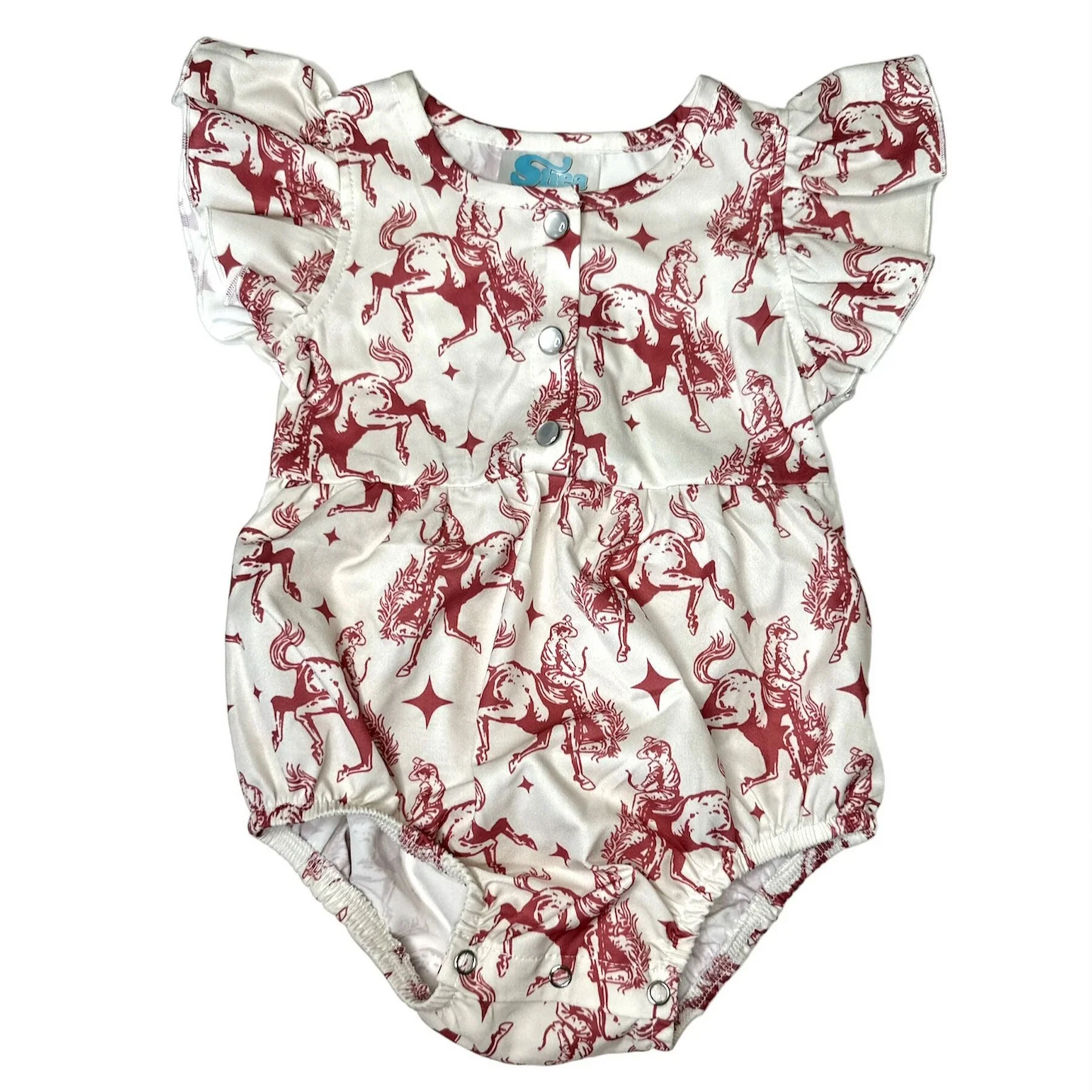 Shea Baby Girls Romper Bucking Horse ORP10
