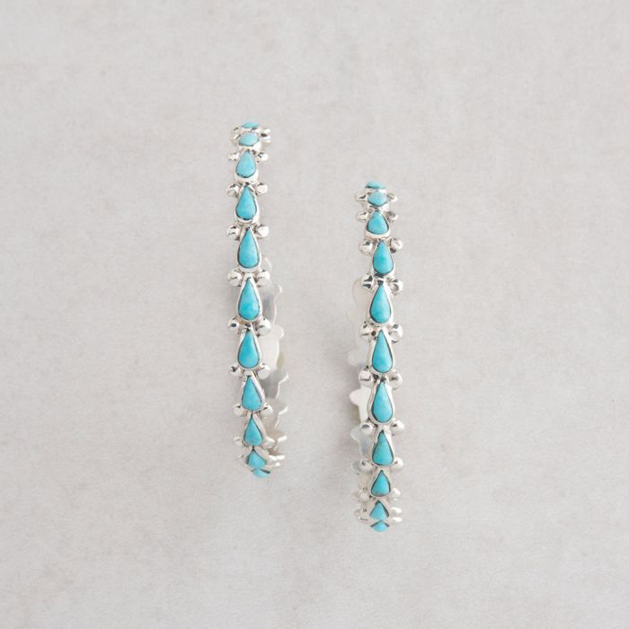 Earring  Turquoise Hoops FJE2207