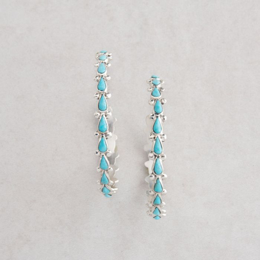 Earring  Turquoise Hoops FJE2207