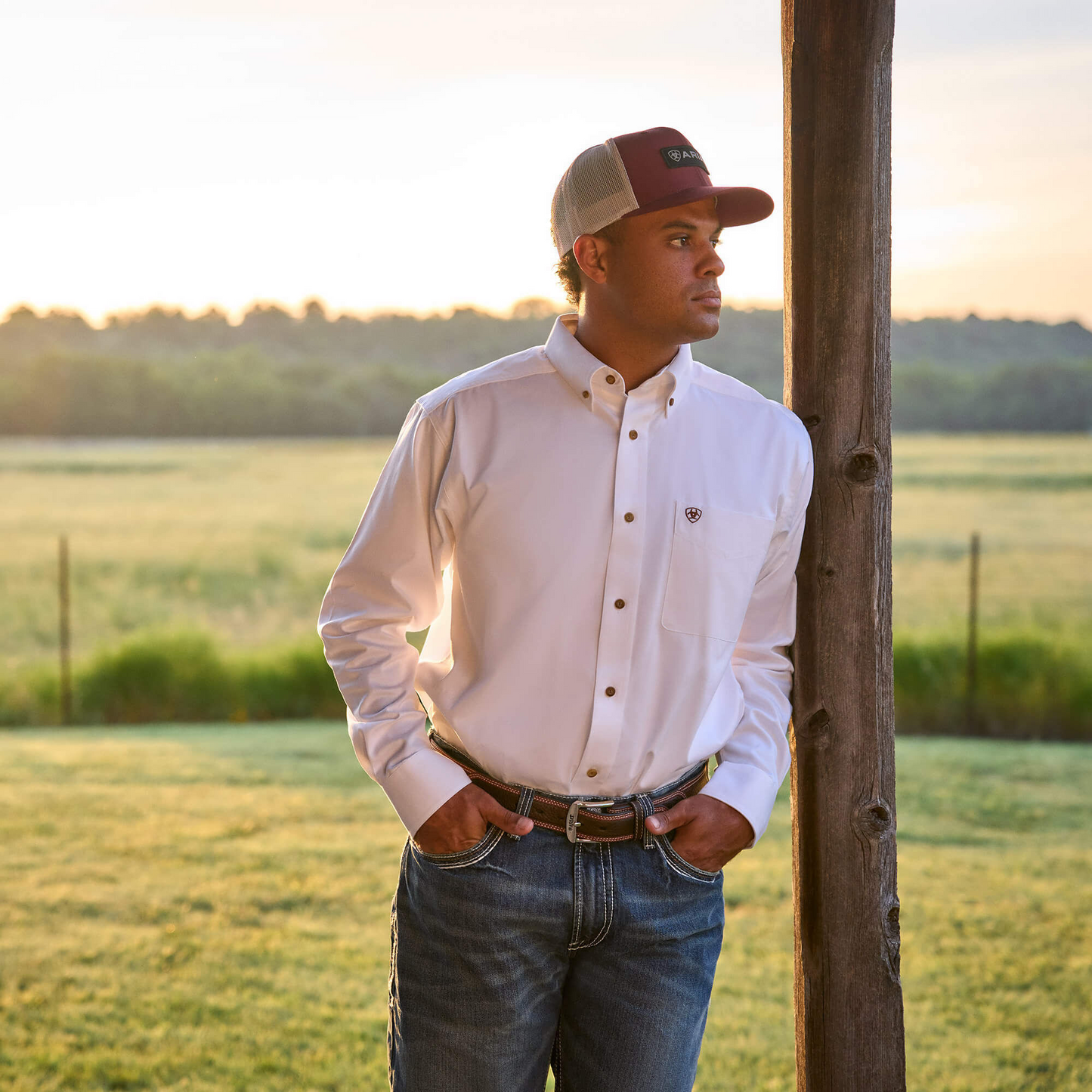 Ariat Men’s Long Sleeve Shirt White 1000053