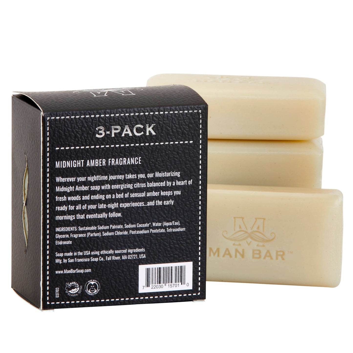 Man Bar Soap Mini Bar 3-Pack Midnight Amber MMM1570