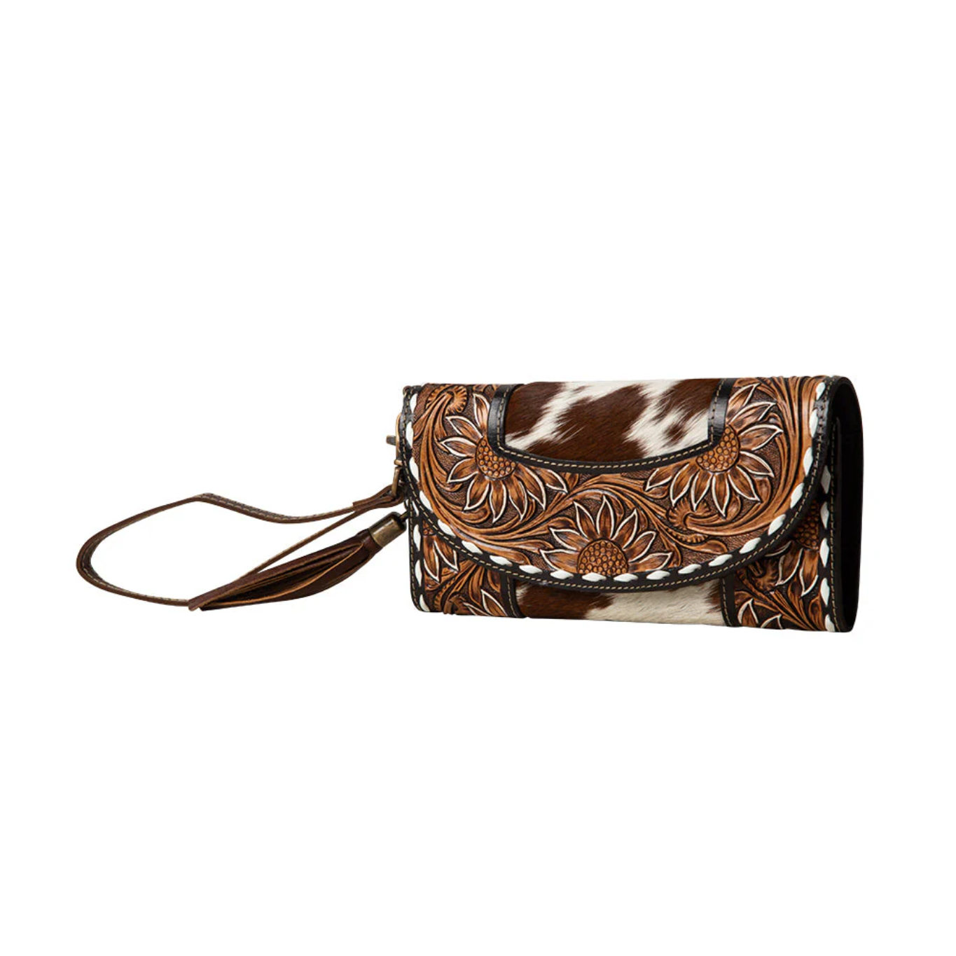 Myra Sandstone Trail Hand-Tooled Wristlet Wallet S-7481