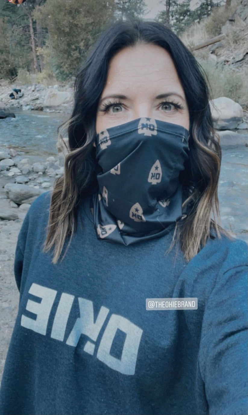 Okie Brand Black Neck Gaiter Arrowhead TOBO16OK