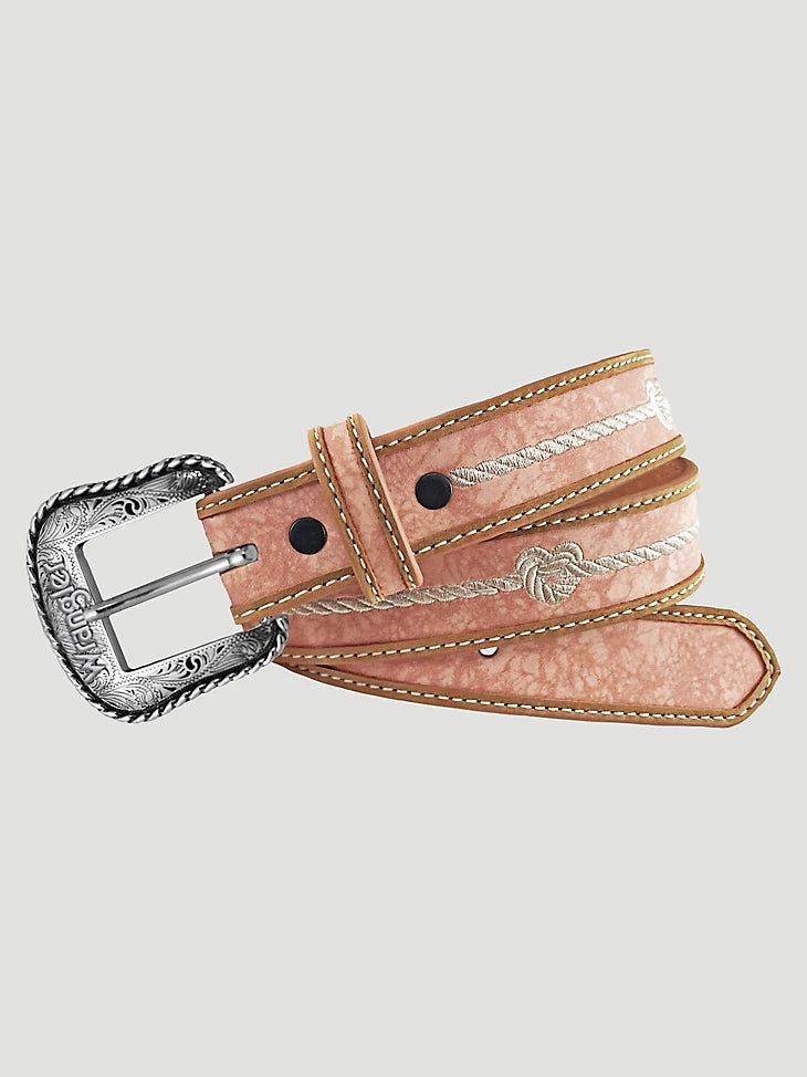 Wrangler Girl’s Rope Heart Stitch Belt 7184
