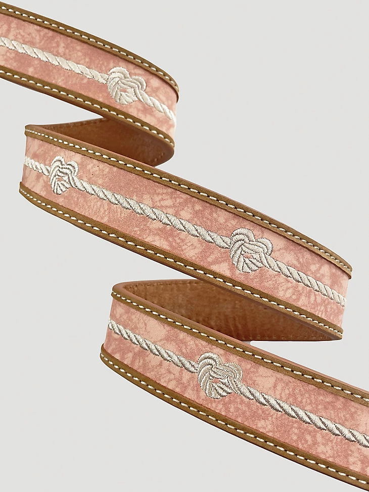 Wrangler Girl’s Rope Heart Stitch Belt 7184
