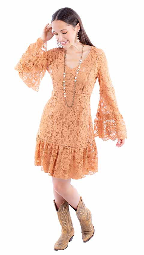 Scully Ladies Long Sleeve Lace Dress HC557