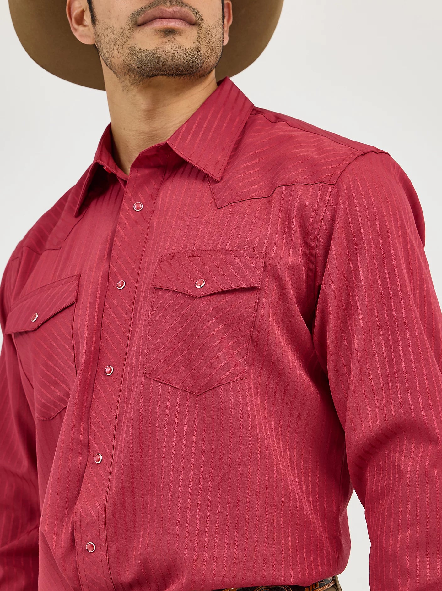 Wrangler Men’s Long Sleeve Dobby Strip Shirt 1075740WN