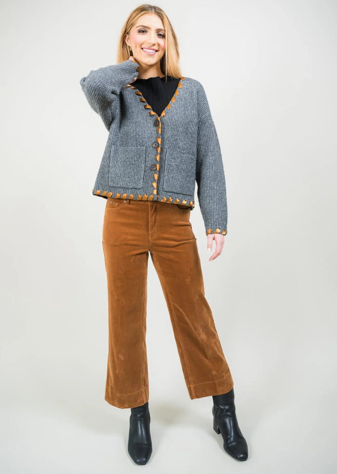 Charlene Corduroy Wide Crop Pant 925-1352