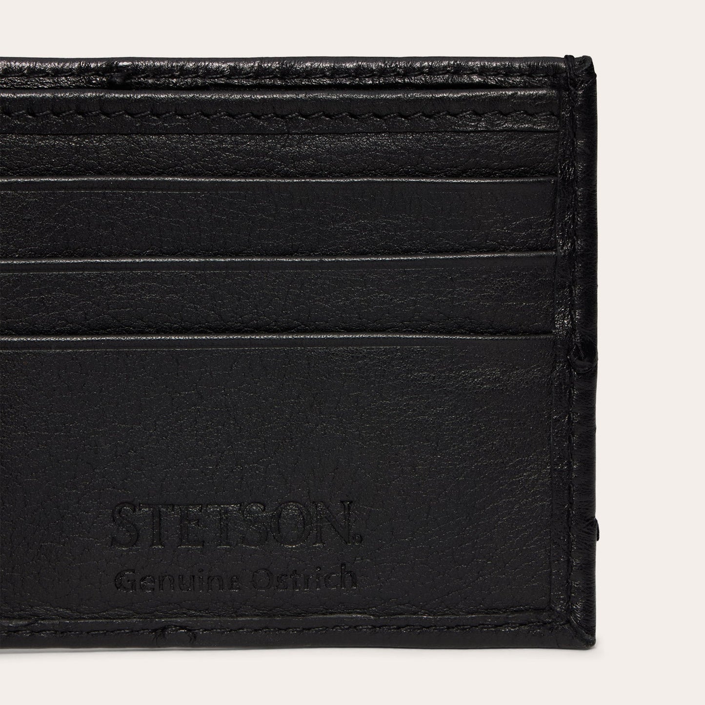Stetson Wallet Trifold Genuine Black Ostrich 70687