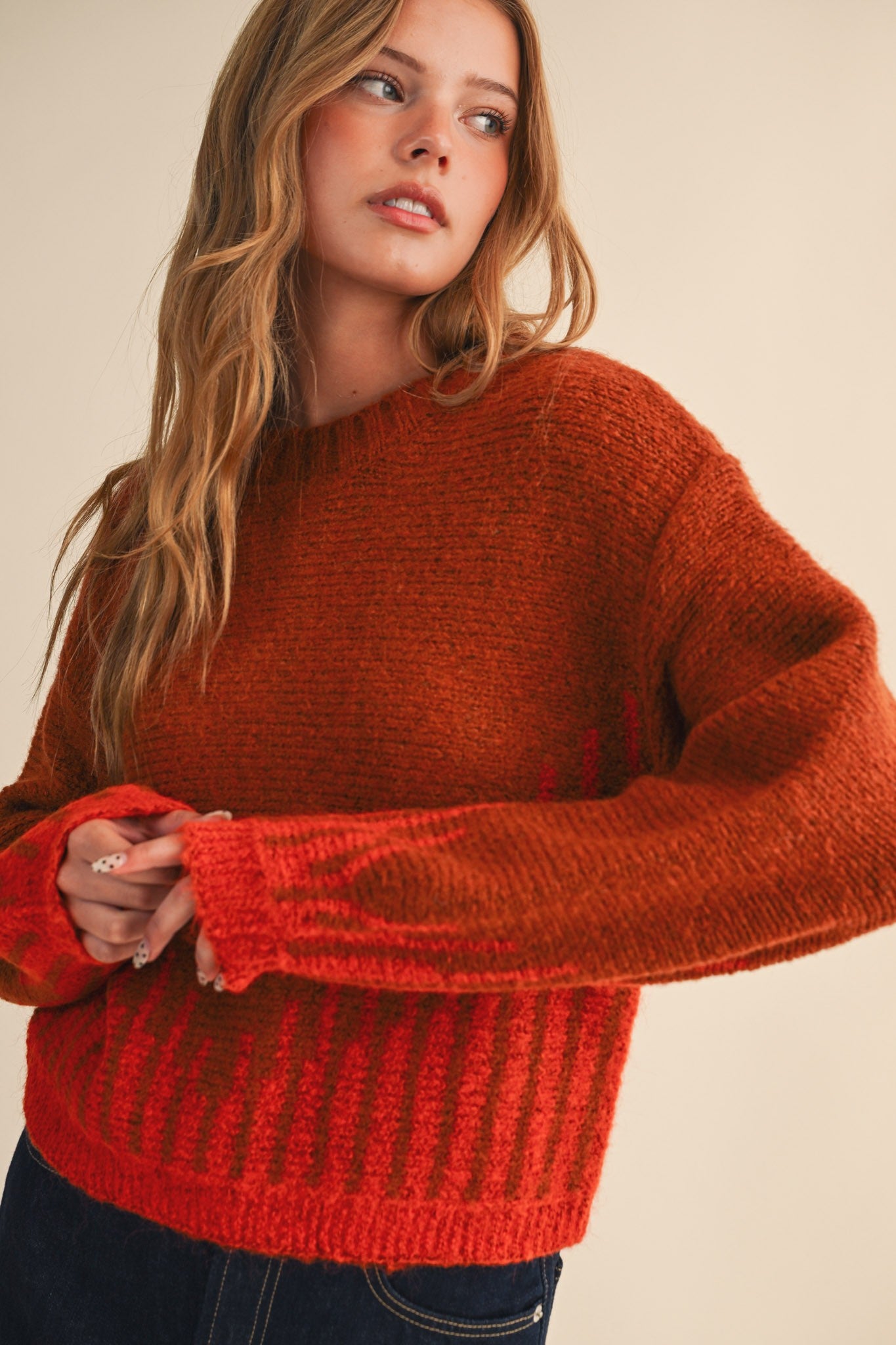 Long Balloon Sleeve Pullover Sweater MSW1185