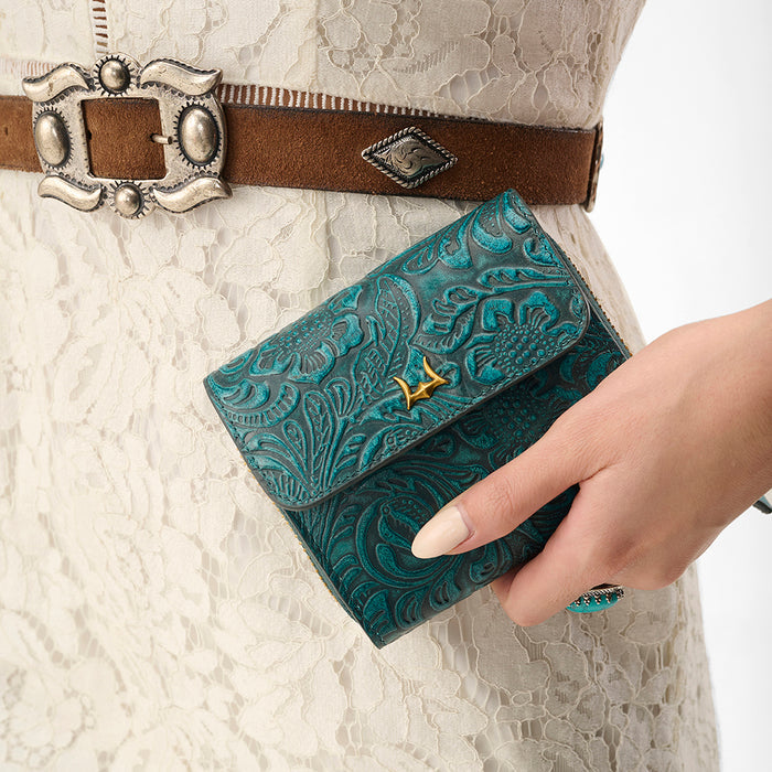 Loyal West Sophia Credit Card Holder Wallet TurquoiseLWS25277