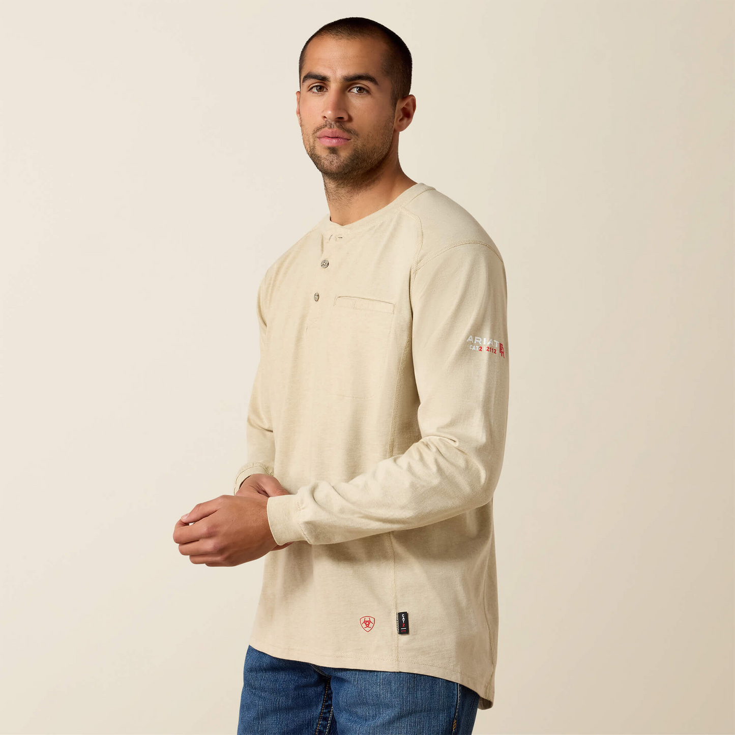 Ariat FR Long Sleeve T Shirt Henley 10022598