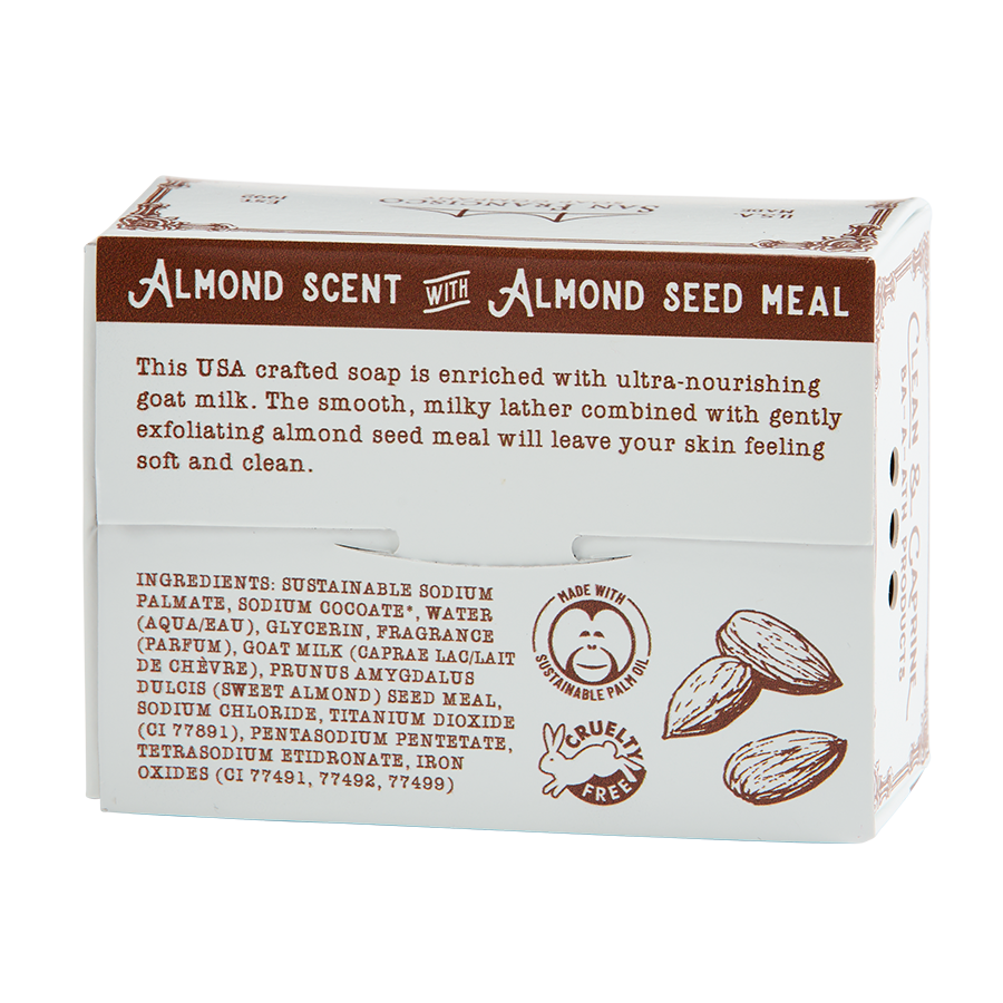 Clean & Caprine Goat Milk Bar Soap - Almond Scent with Almond Meal CCA1418