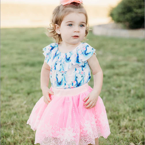 Shea Baby Dreamy Horse Off The Shoulder Onesie SBS63