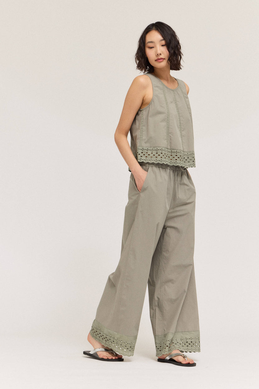 Pant Cotton Eyelet Hem Snuggle Pants 50920