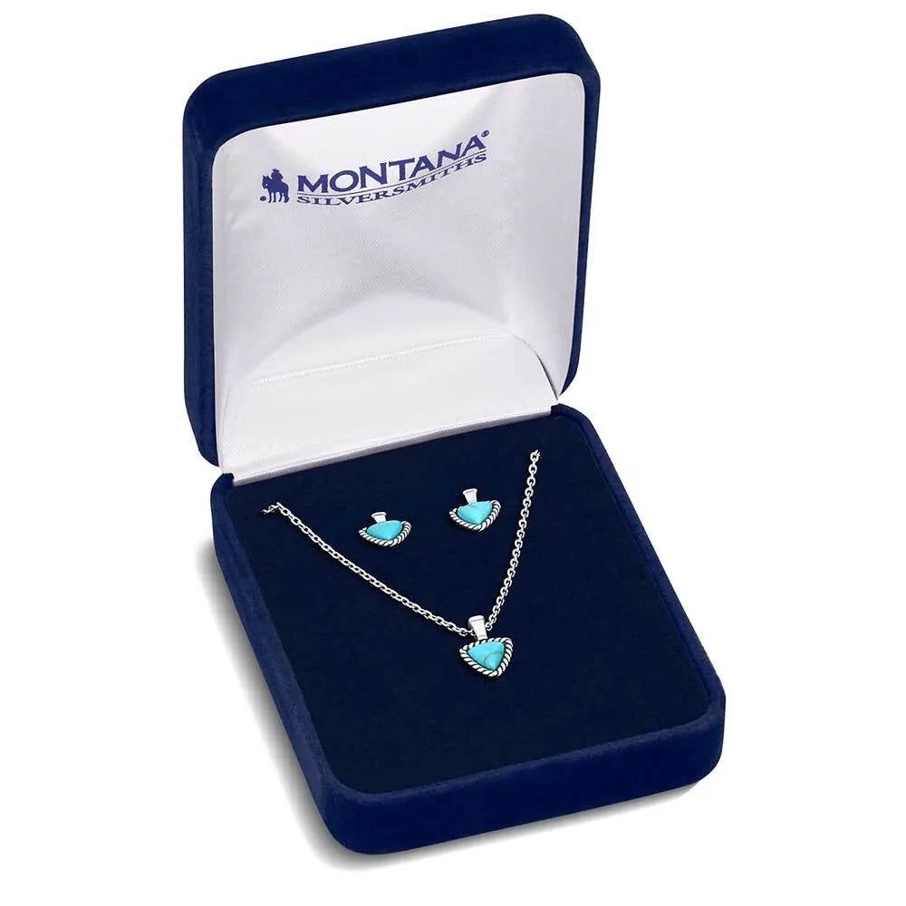 Montana Silversmiths Braided Journey Turquoise Jewelry Set JS6109