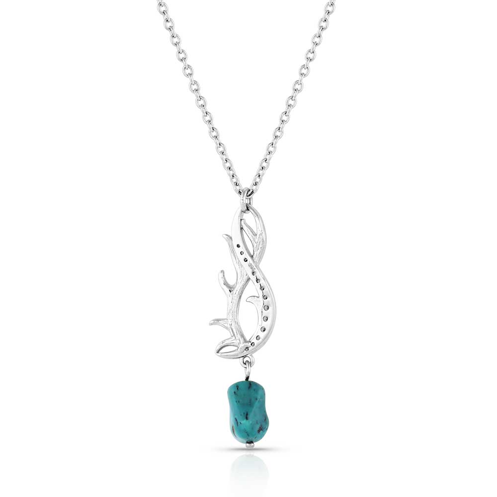 Montana Silversmiths Rooted in Stone Silver Antler Necklace KTNC5045