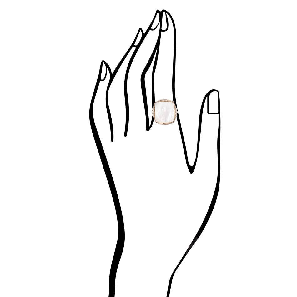 White Mother of Pearl Golden Chunky Ring