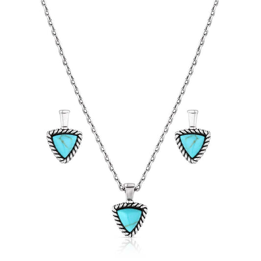 Montana Silversmiths Braided Journey Turquoise Jewelry Set  JS6109